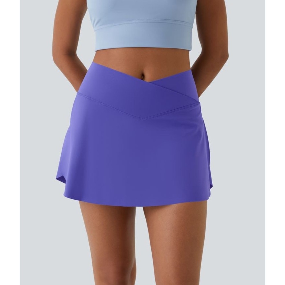 Halara Everyday SoftlyZero Airy Crossover InstantCool Mini Skort XS Purple NWT